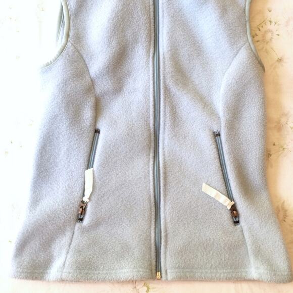 Patagonia Synchilla Vintage Baby Blue Full Zip Mock Turtleneck Vest Size XS - Picture 2 of 4